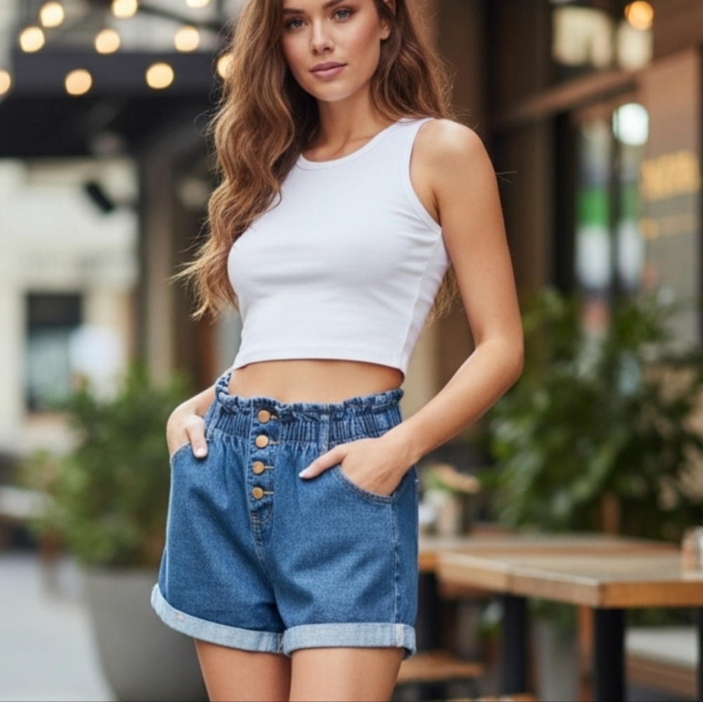 Shein Denim Shorts Elastic Stretch Xl